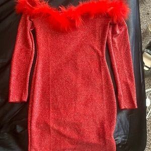 Red mini bodycon dress